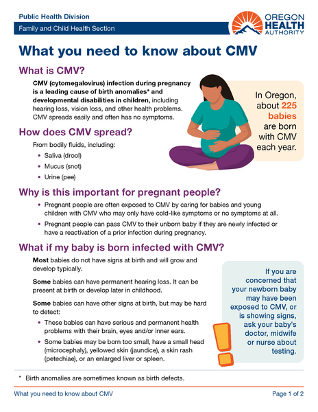 Cytomegalovirus (CMV) Prevention Flyer - English
