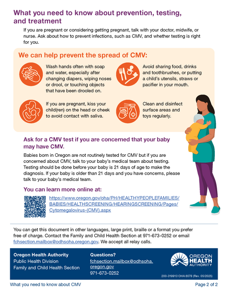 Cytomegalovirus (CMV) Prevention Flyer - English
