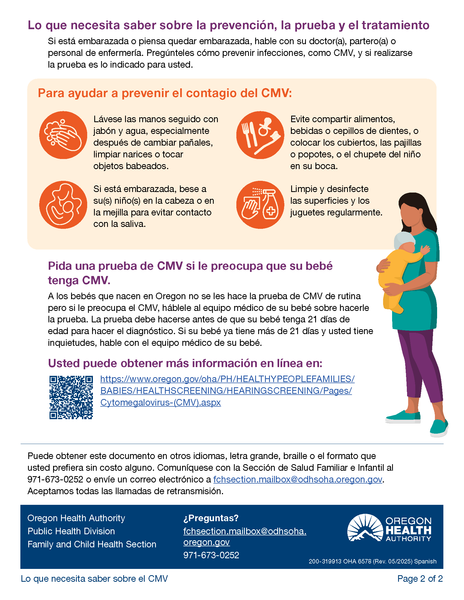 Cytomegalovirus (CMV) Prevention Flyer - Spanish